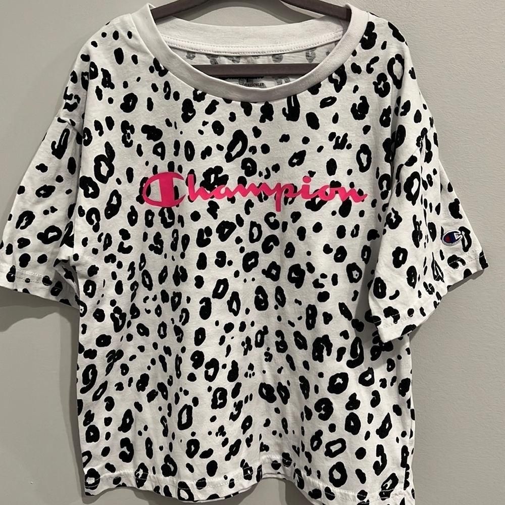 Champion Girls Cheetah Tshirt w/Neon Pink